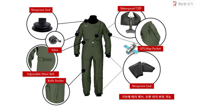 Exposure suit,조종사 해상 방수복